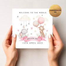 Personalised New Baby Card - Congratulations It's A Girl - Newborn Baby Arrival
