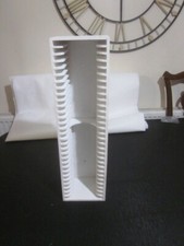 wooden cd rack painted white