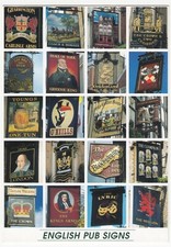 English Pub Signs PPC, Unused, Shows Golden Lion, Dog & Duck, Red Lion, Lyric 