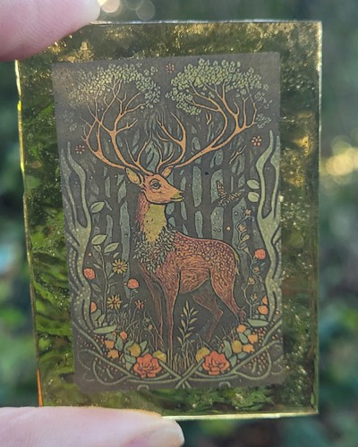 Stained glass stag kiln fired - stag,