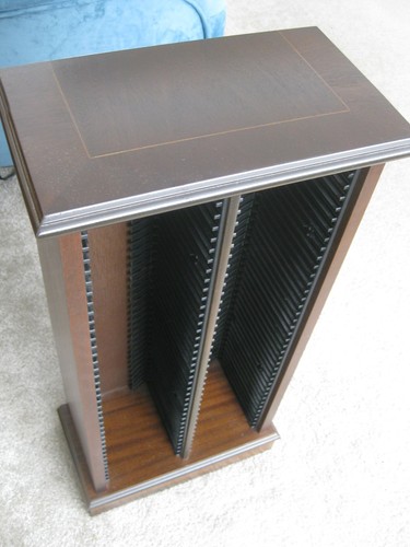 Dark stained wood storage - stained,