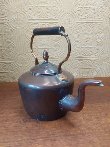 Large antique copper kettle - large,