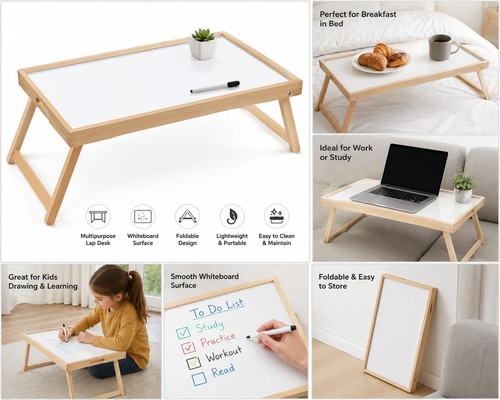 Bamboo bed tray table - bed,