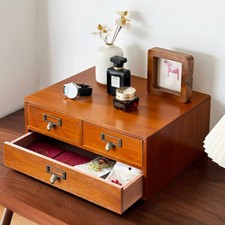Wood Chest of 3 Drawers Desk