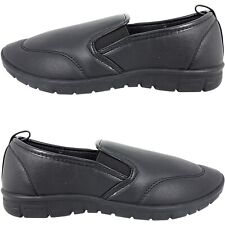 womens pumps work casual ladies low wedge gusset slip on trainers shoes nurse