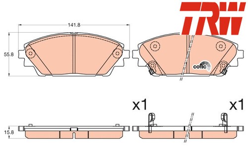 Front brake pads set gdb3592 - brake,