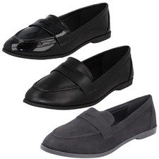 Ladies Spot On Flat Loafer