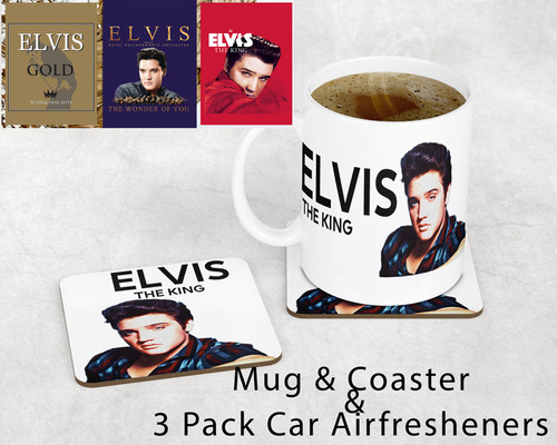 Elvis inspired mug - elvis, coaster