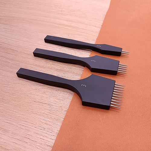 Leather craft round hole black - leather,