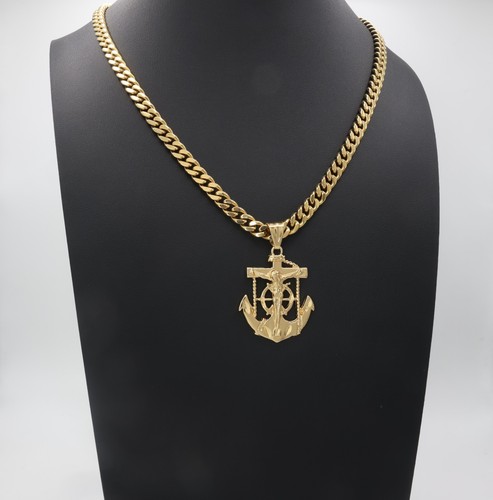 Gold anchor jesus - gold,