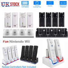 For Wii Remote Controller 4x Rechargeable Battery Pack+Charger Dock For Nintendo