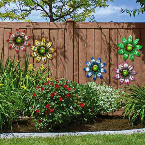 Metal flower wall art - metal,