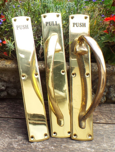 Recliamed large brass push - recliamed,