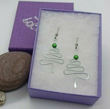 Christmas tree earrings - christmas, earrings-