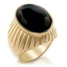 Mens Onyx Ring Gold Oval 14kt