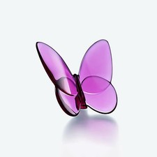 Baccarat Lucky Butterfly Crystal Figurine, Set of 2, Peony and Transparent