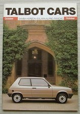 TALBOT CARS Sales Brochure Oct