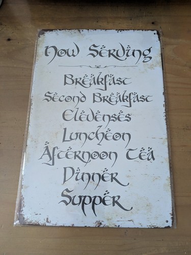 Hobbit meals metal tin - tin, sign