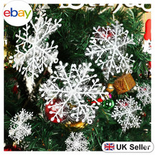30PCS Christmas White Hanging Snowflakes Xmas Tree Party Decoration Ornament