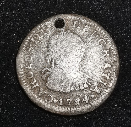 1784 half reale silver - reale, spanish