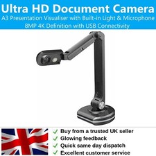 A3 Document Camera Visualiser | Ultra HD 8MP 4K USB Jourist DC80 LED Inbuilt Mic