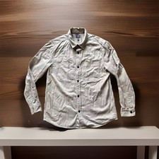 H&M Work Shirt Shacket Brown Beige Denim Button Up Down Fashion Tan