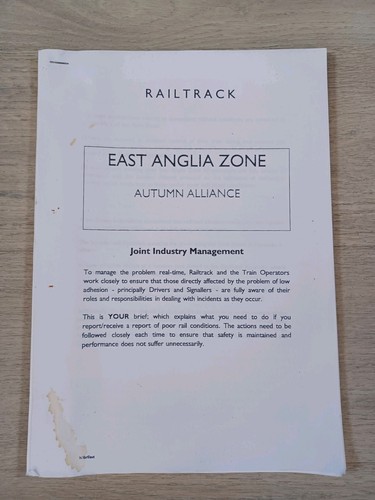 Railtrack east anglia - east, drivers