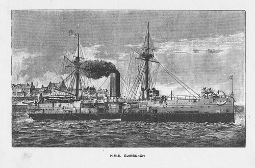 Hms edinburgh antique print - hms,