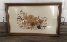 VINTAGE Wooden, Glass Topped