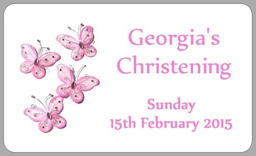 Pink butterflies christening - butterflies,