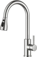 FORIOUS Kitchen Tap, Kitchen Mixer Taps with Pull Out Sprayer, brushed steel