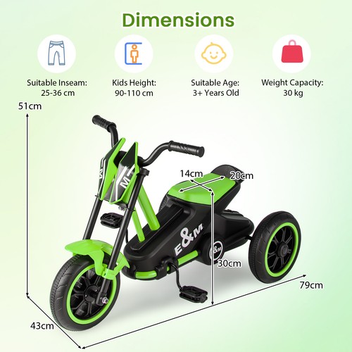 Pedal driven kids three wheel - pedal,