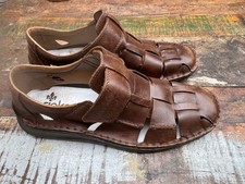 Rieker Mens Leather Summer Walking Sandals Brown Closed Toe UK Size 9 EU 43