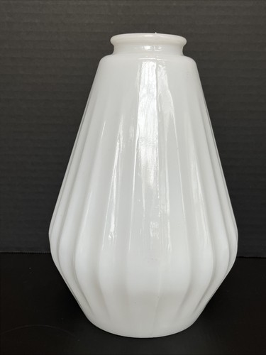 Vtg white glass pendant light - glass,