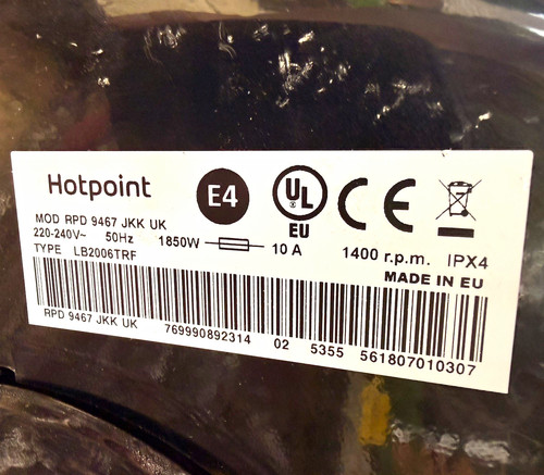 Hotpoint rpd 9467 jkk - rpd, uk