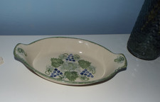 Poole Pottery Vineyard Grape Vine Oval Gratin Serving Dish with Handles
