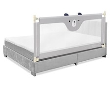 175CM Cute Baby Bed Rail Guard Toddler Infant Security Guardrail W/ Double Lock