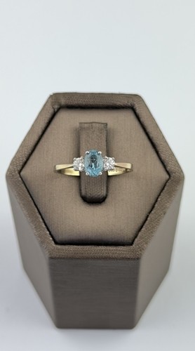 Blue topaz and moissanite 9ct - topaz,