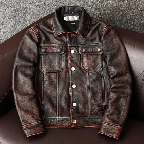 Vintage brown cowhide jacket - vintage,