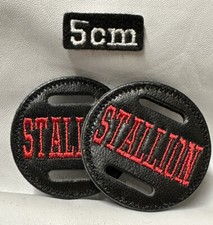 2 x 5cm Black  LEATHER