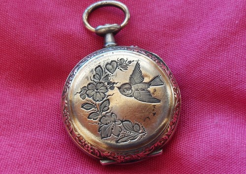 Antique silver gold pocket - silver/gold,