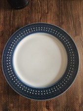 Denby Pottery Intro 11” 28cm Plate Navy Blue White Dot. Discontinued. MR20381