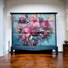 Stag Minstrel 3 Over 2  Chest Of Drawers  PAINTED TO ORDER DECOUPAGED 