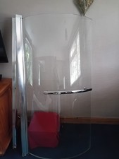 p shaped bath shower screen with towel rail