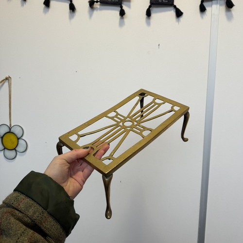 Antique large brass - brass, trivet