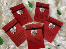 X5 Wish Bracelets  Little Red Card/Snowflake/ Black cord /family/Bulk buy/ Xmas/