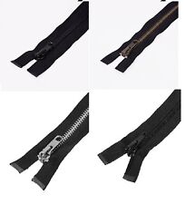 Heavy Duty ZIP -YKK -Open End -N5- Black -Metal Plastic Jacket/Coat/Boot 6"-40"