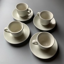 Set of 4 TOGNANA White Espresso Cups & Saucers Italy Porcelain Demitasse