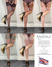 NYLONZ Fully Fashioned 'Style' POINT HEEL Stockings - All Colours / All Sizes