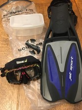 ScubaPro Mask Rare Hot Frames GO Travel Jet sport Fin Bundle Bungee Strap Scuba